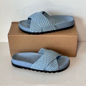 Journee Collection GRETIE Faux Leather Open Toe Slide Sandals